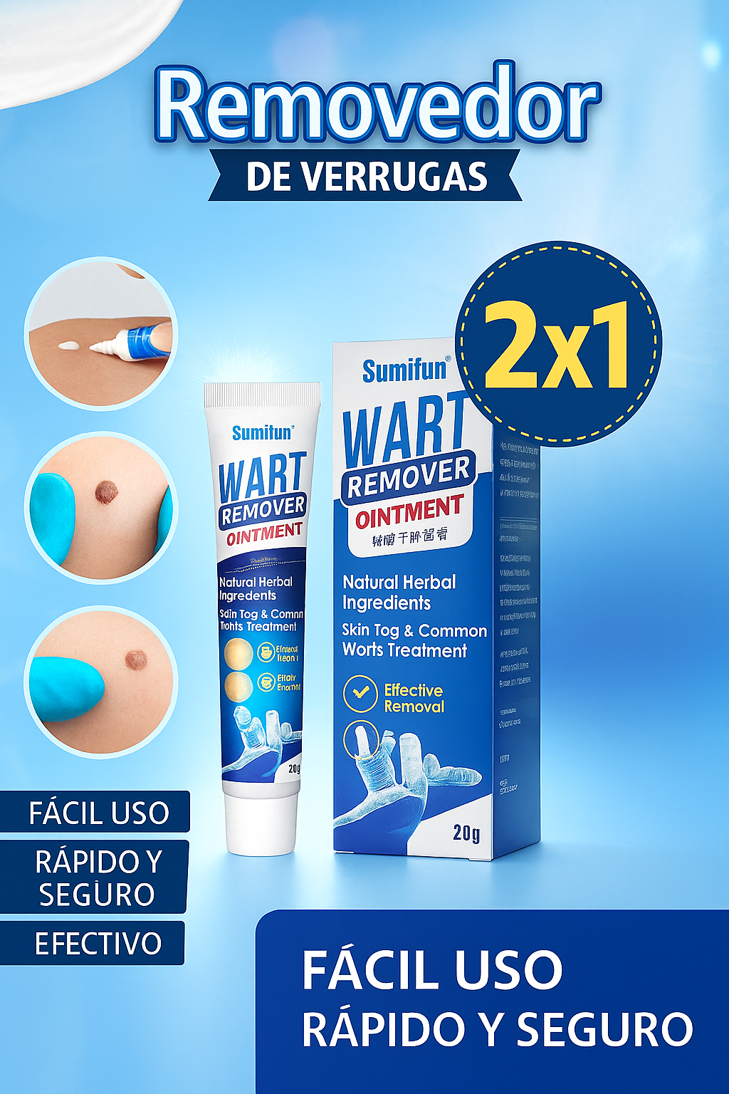 Pack de 2 cremas removedor de verrugas T